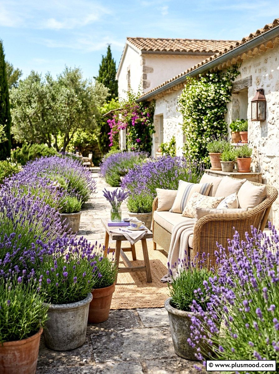 Lavender For Fragrant Seating Areas - 25 summer patio flower ideas