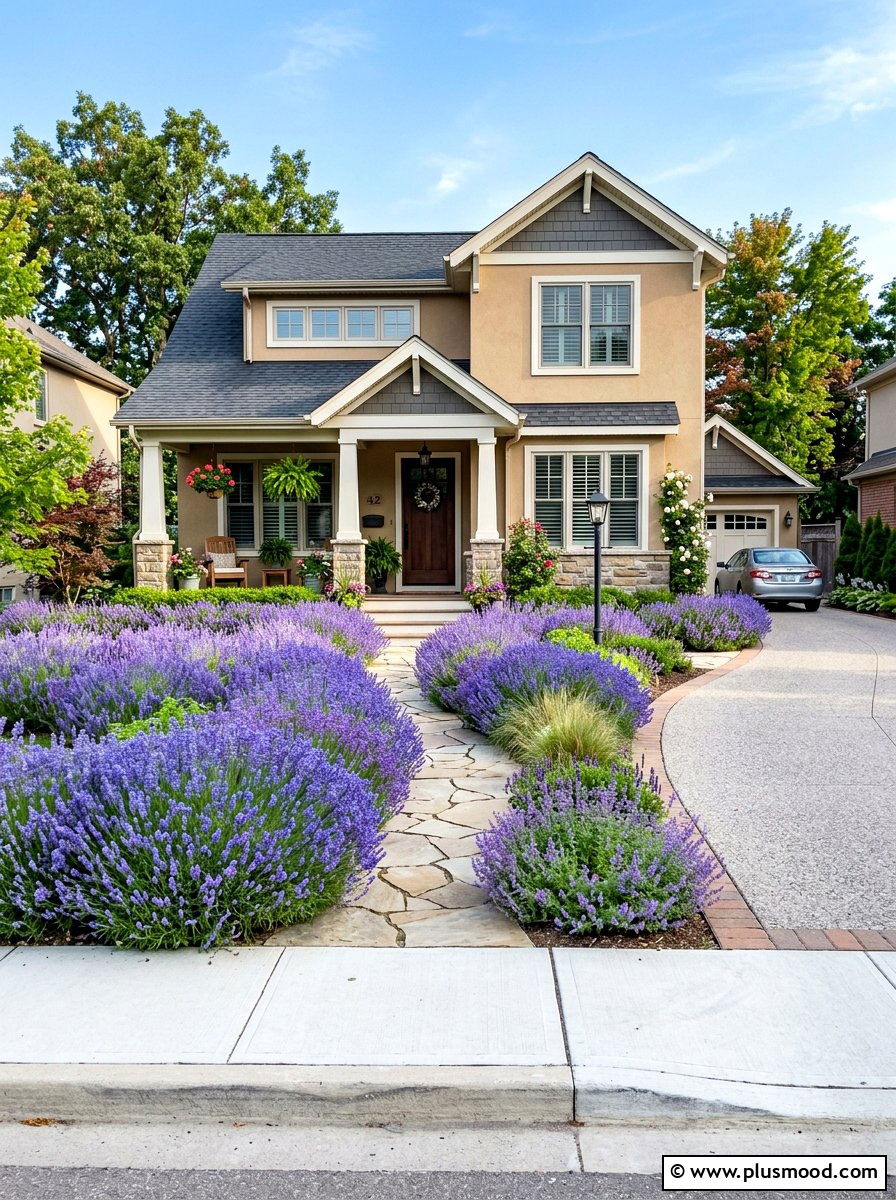 Lavender Front Yard Curb Appeal - 25 summer lavender garden ideas
