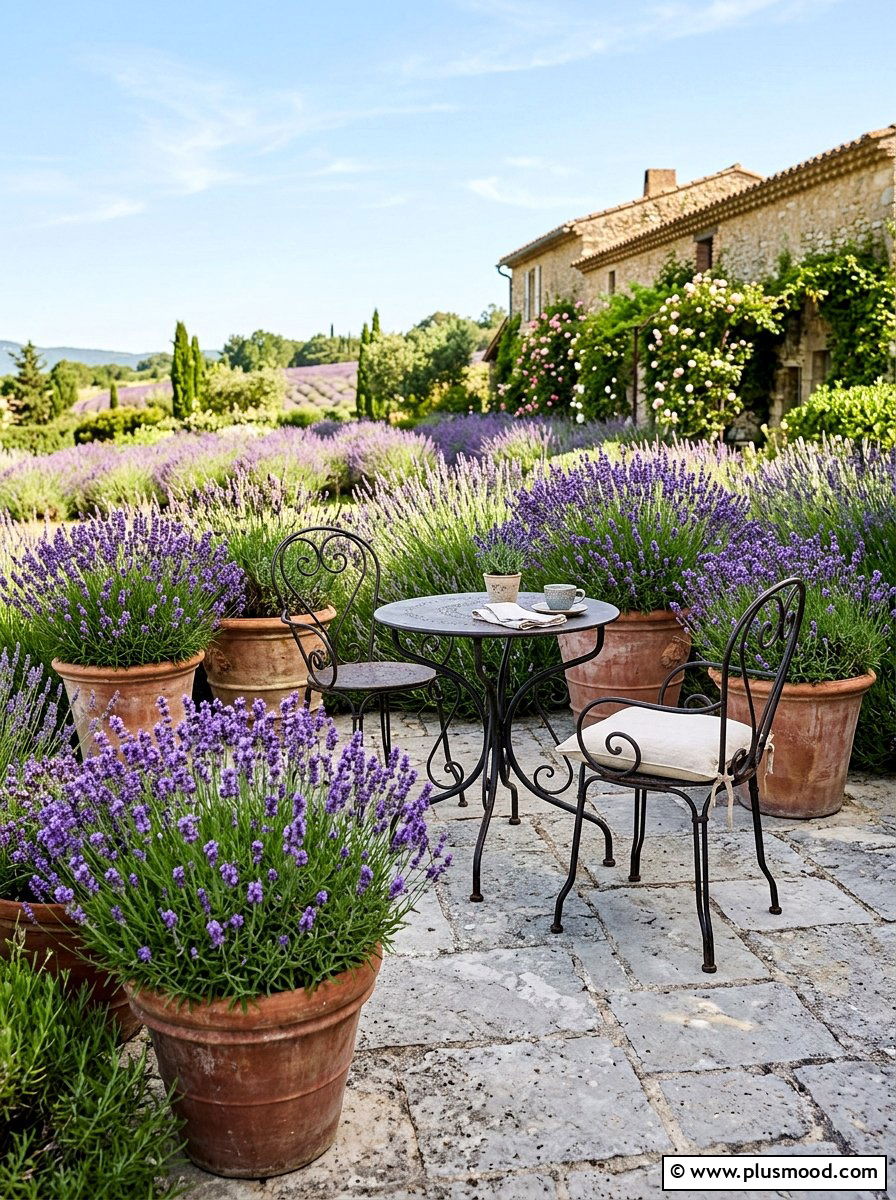 Lavender Garden Patio - 25 summer farmhouse patio ideas