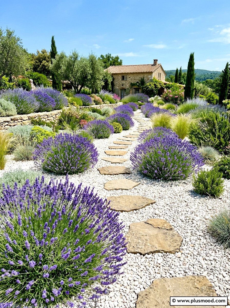 Lavender Gravel Garden - 25 summer lavender garden ideas