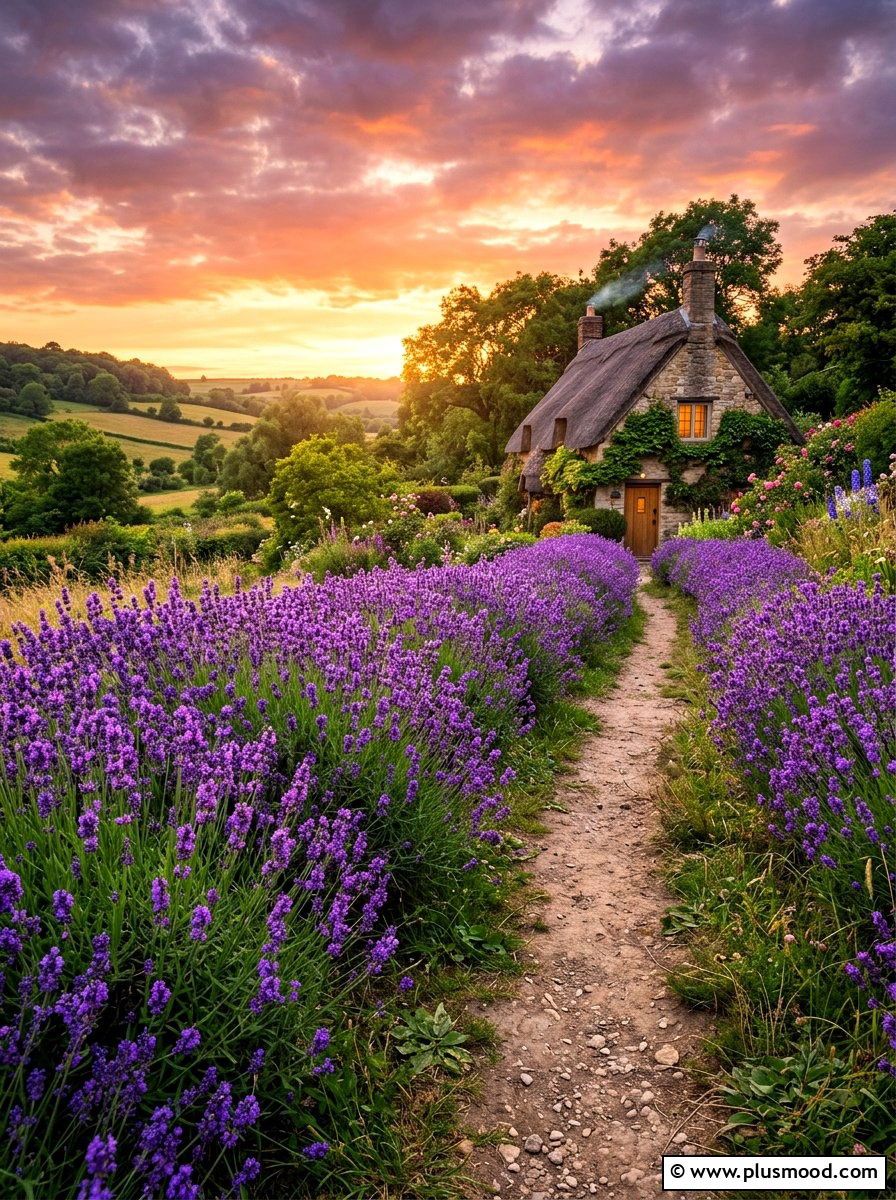 Lavender Hedge Walkway - 25 summer cottage landscaping ideas