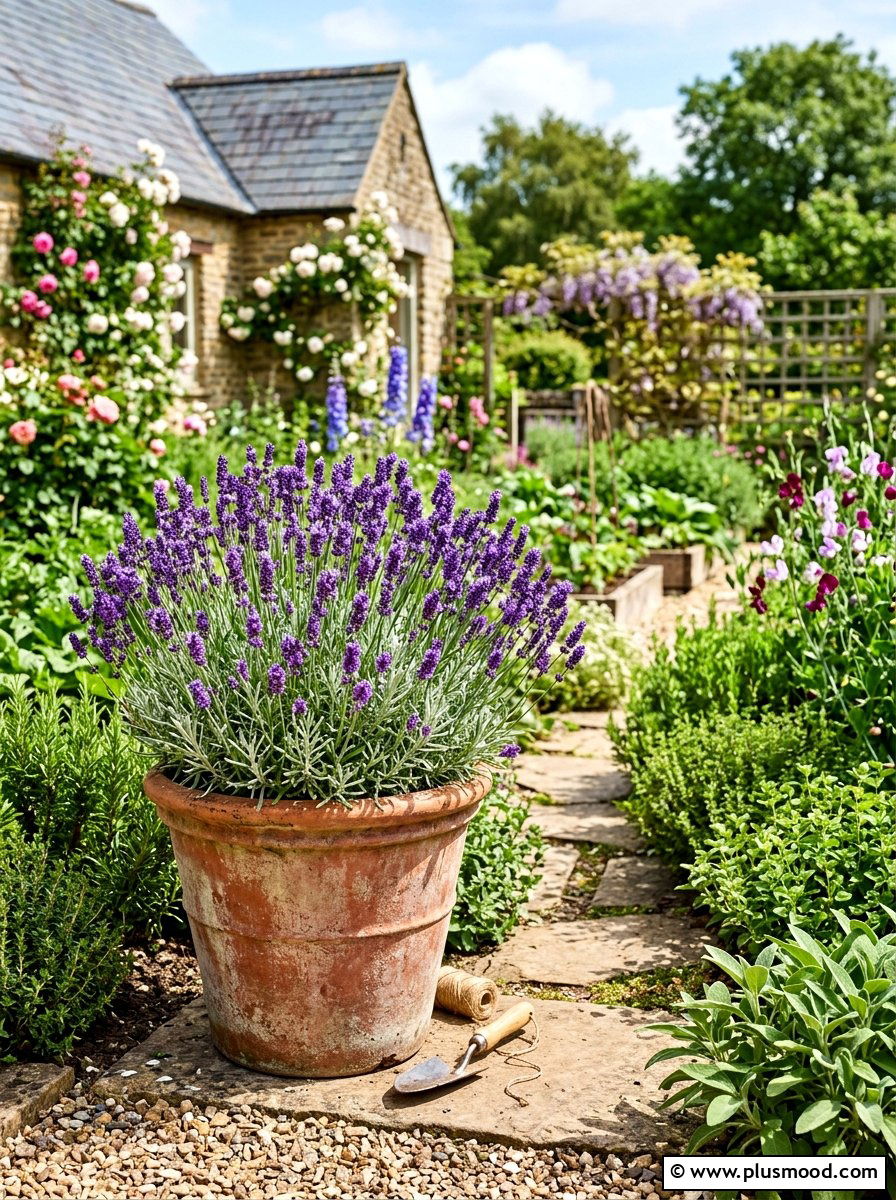 Lavender Herb Planter - 25 summer large planter ideas