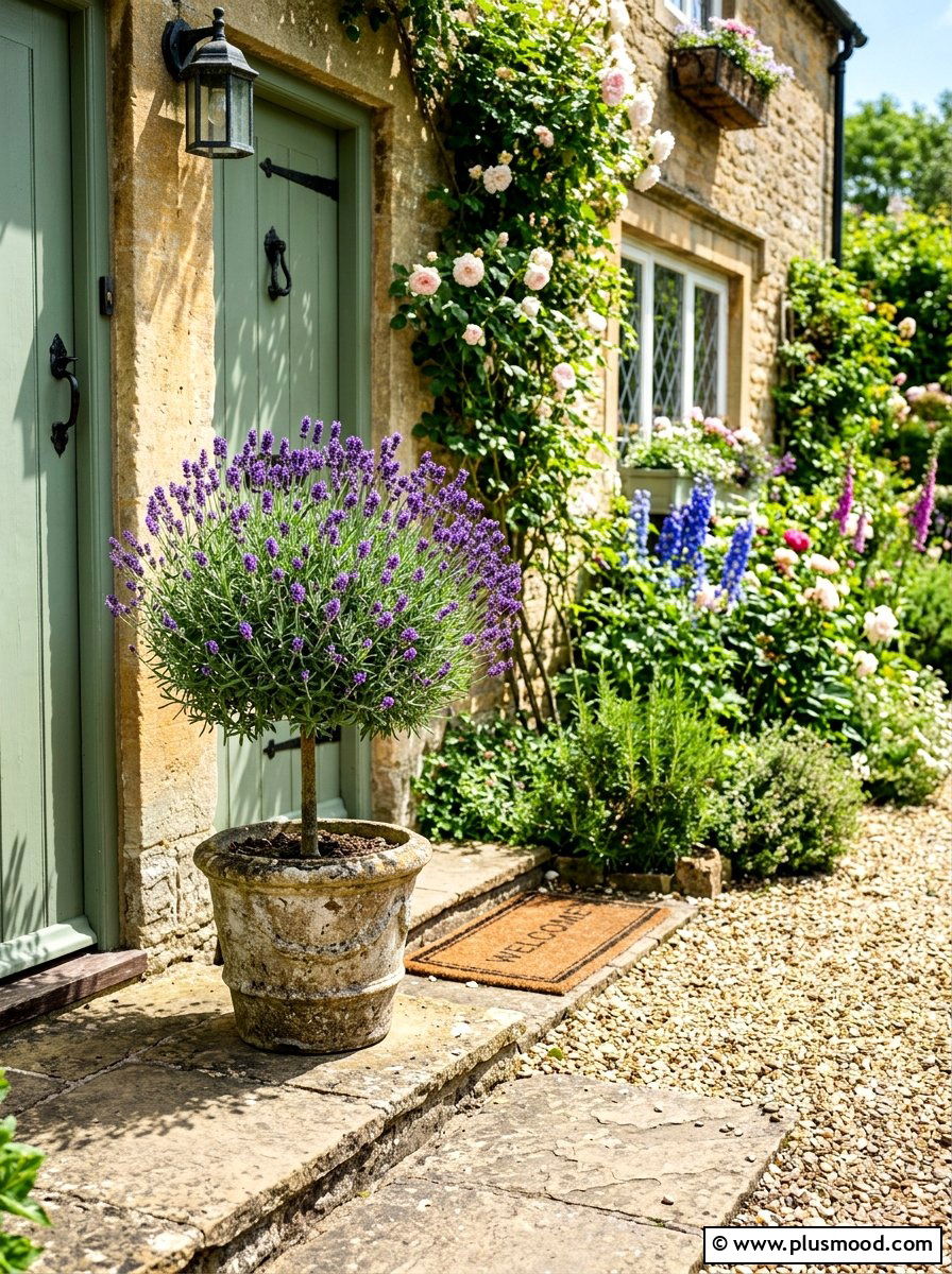 Lavender Herb Topiary - 25 summer topiary ideas for front entry