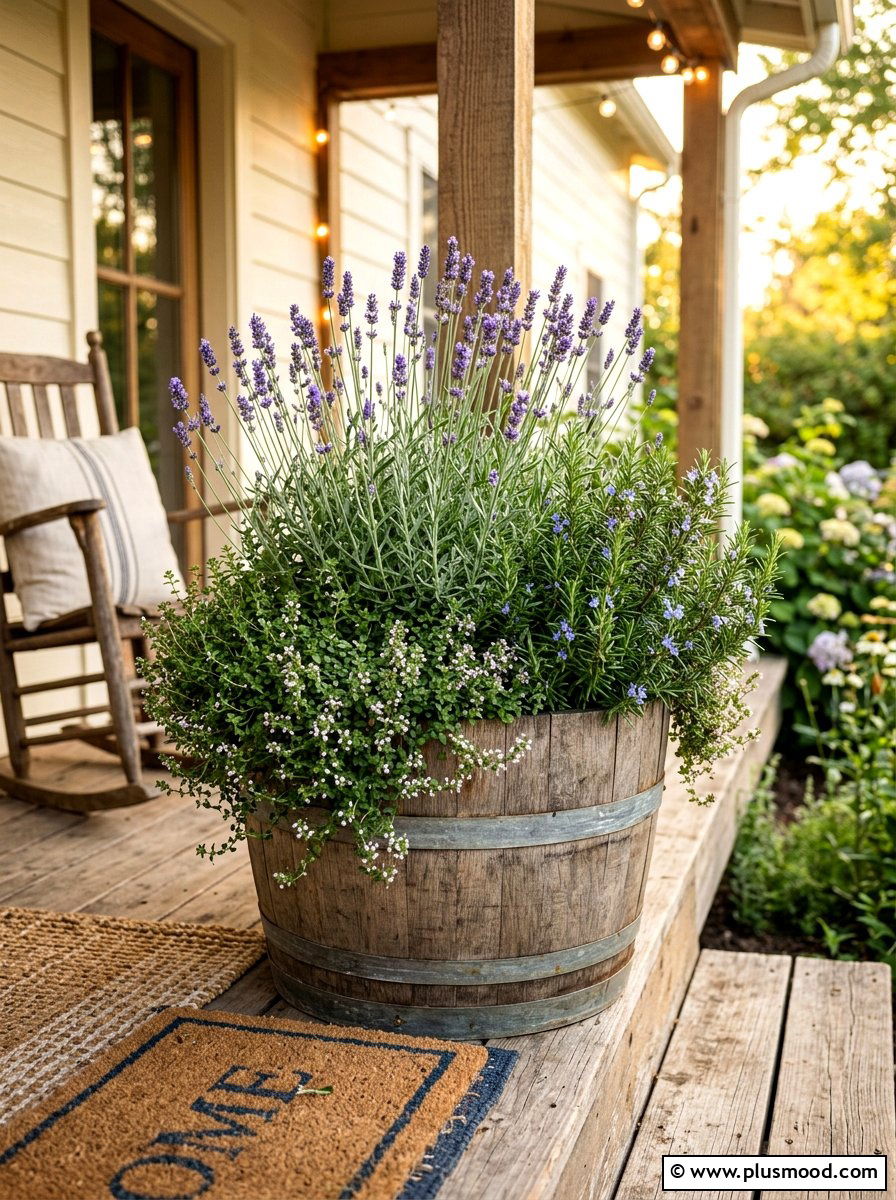 Lavender Herb Urn - 25 summer porch urn ideas