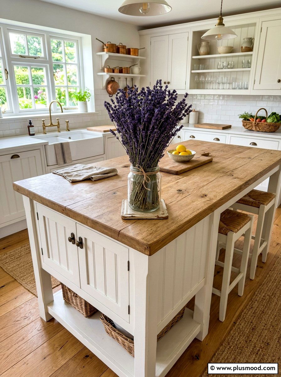 Lavender Kitchen Island Bundle - 25 summer kitchen island decor ideas