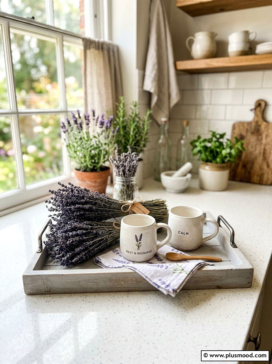 Lavender Kitchen Tray - 25 summer kitchen tray decor ideas