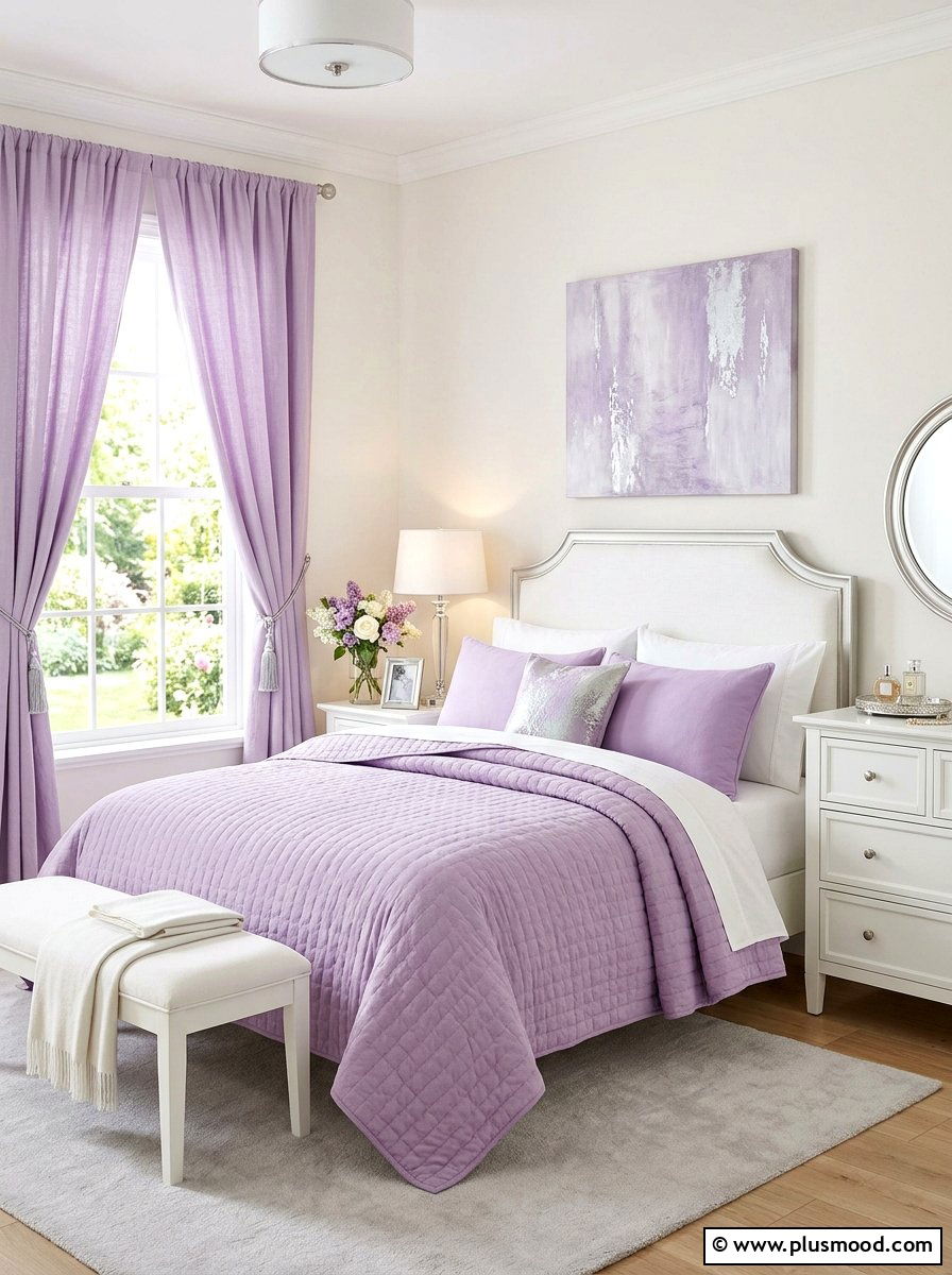 Lavender Microfiber Quilt - 25 summer quilt ideas for bedroom