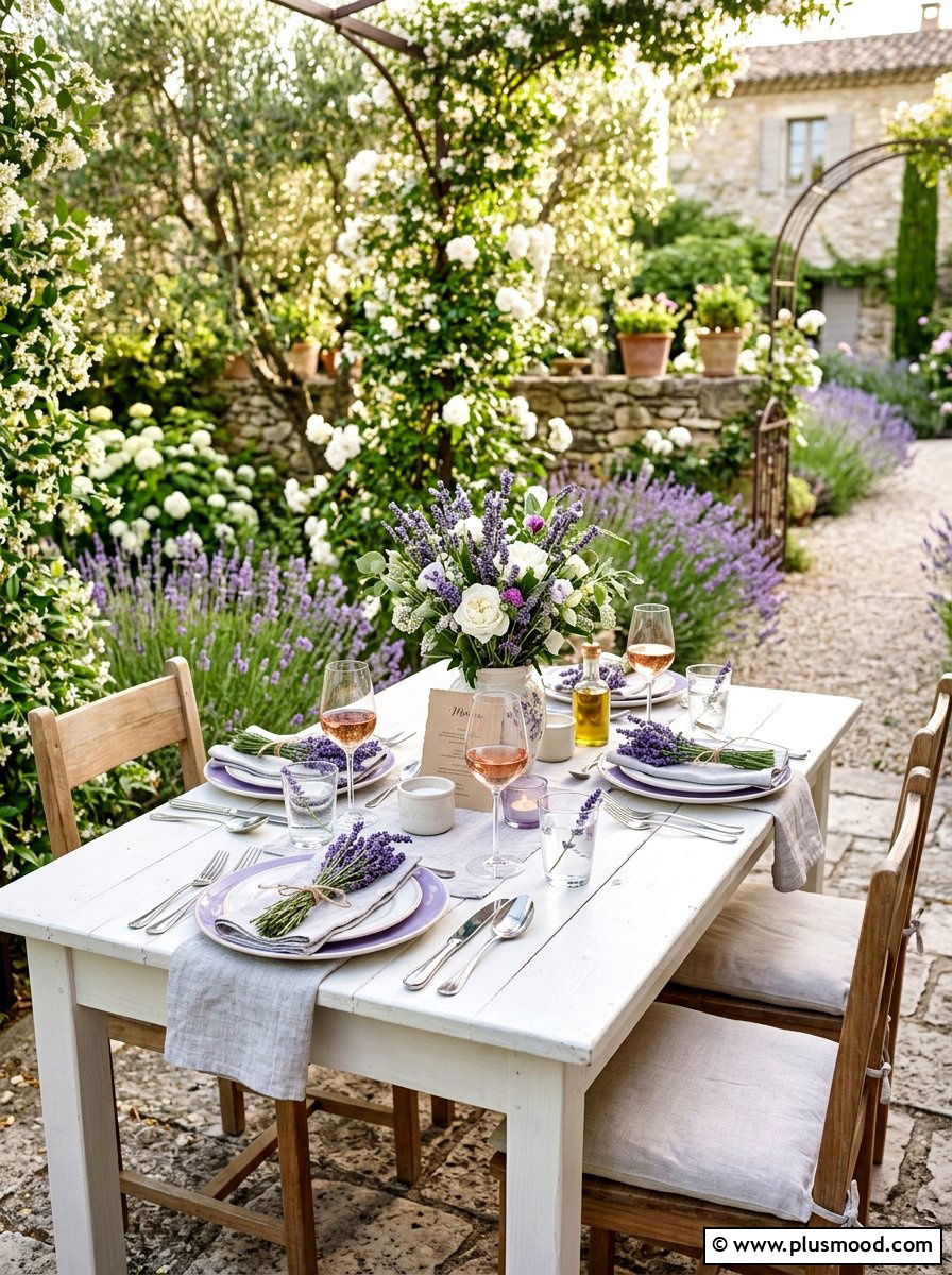 Lavender Outdoor Table - 25 summer outdoor table decor ideas