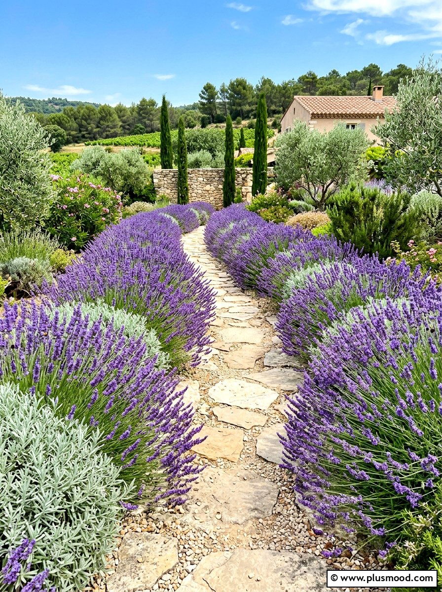 Lavender Path Border - 25 summer foundation planting ideas