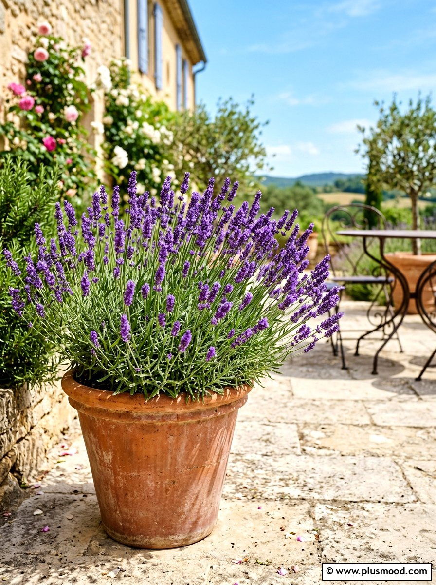 Lavender Patio Pot - 25 summer colorful planter ideas