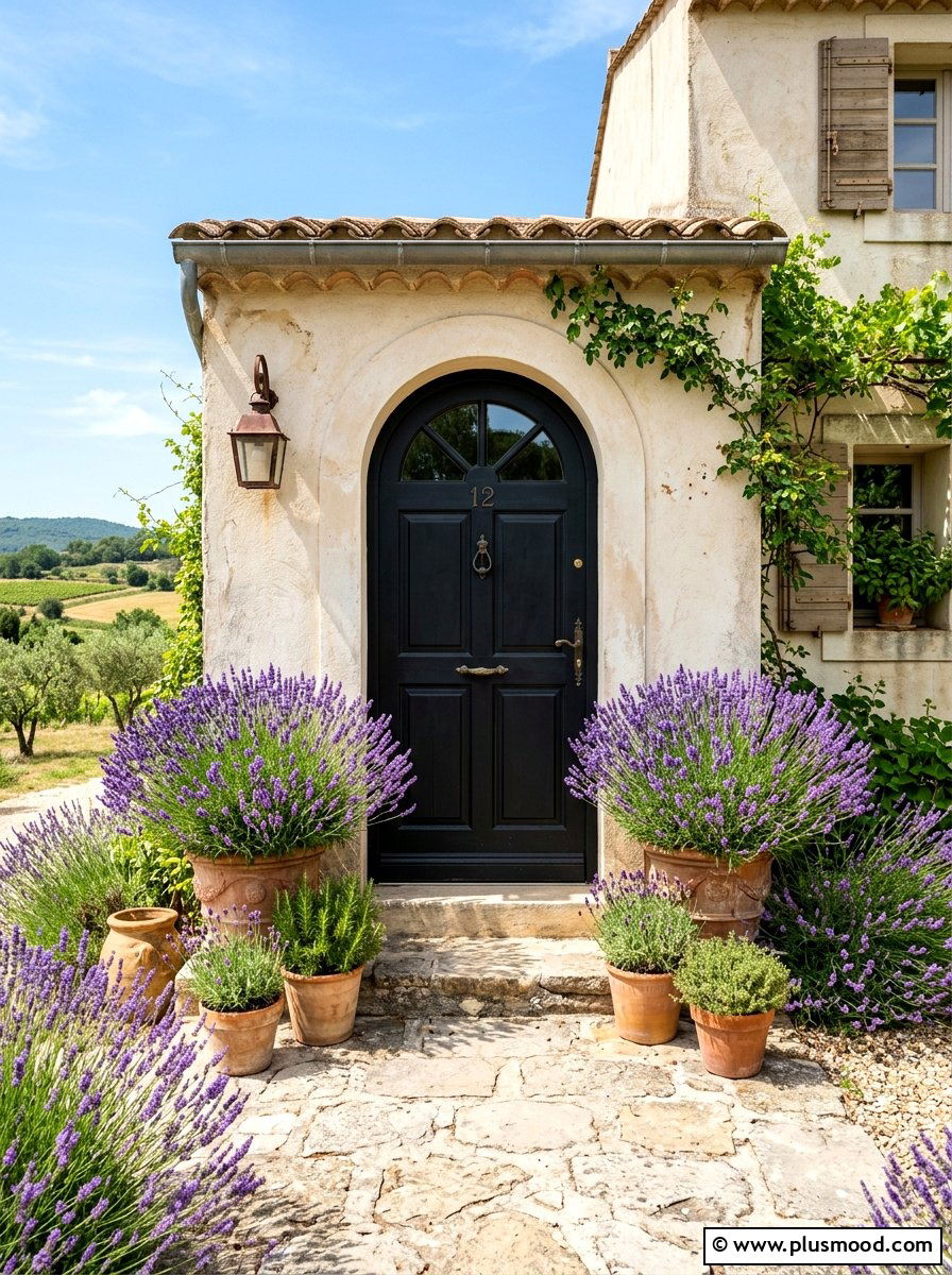 Lavender Plants Black Front Door - 25 summer black front door ideas