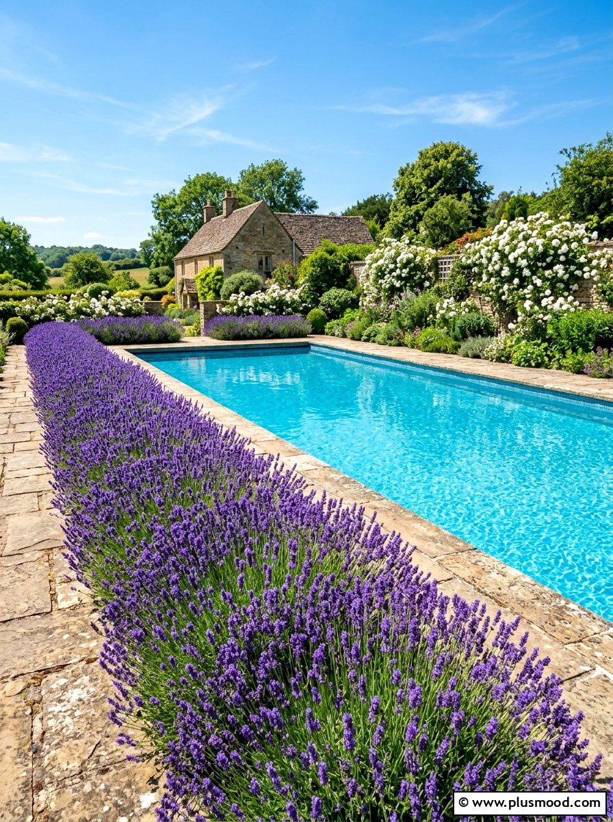 Lavender Pool Landscaping - 25 summer farmhouse pool area ideas