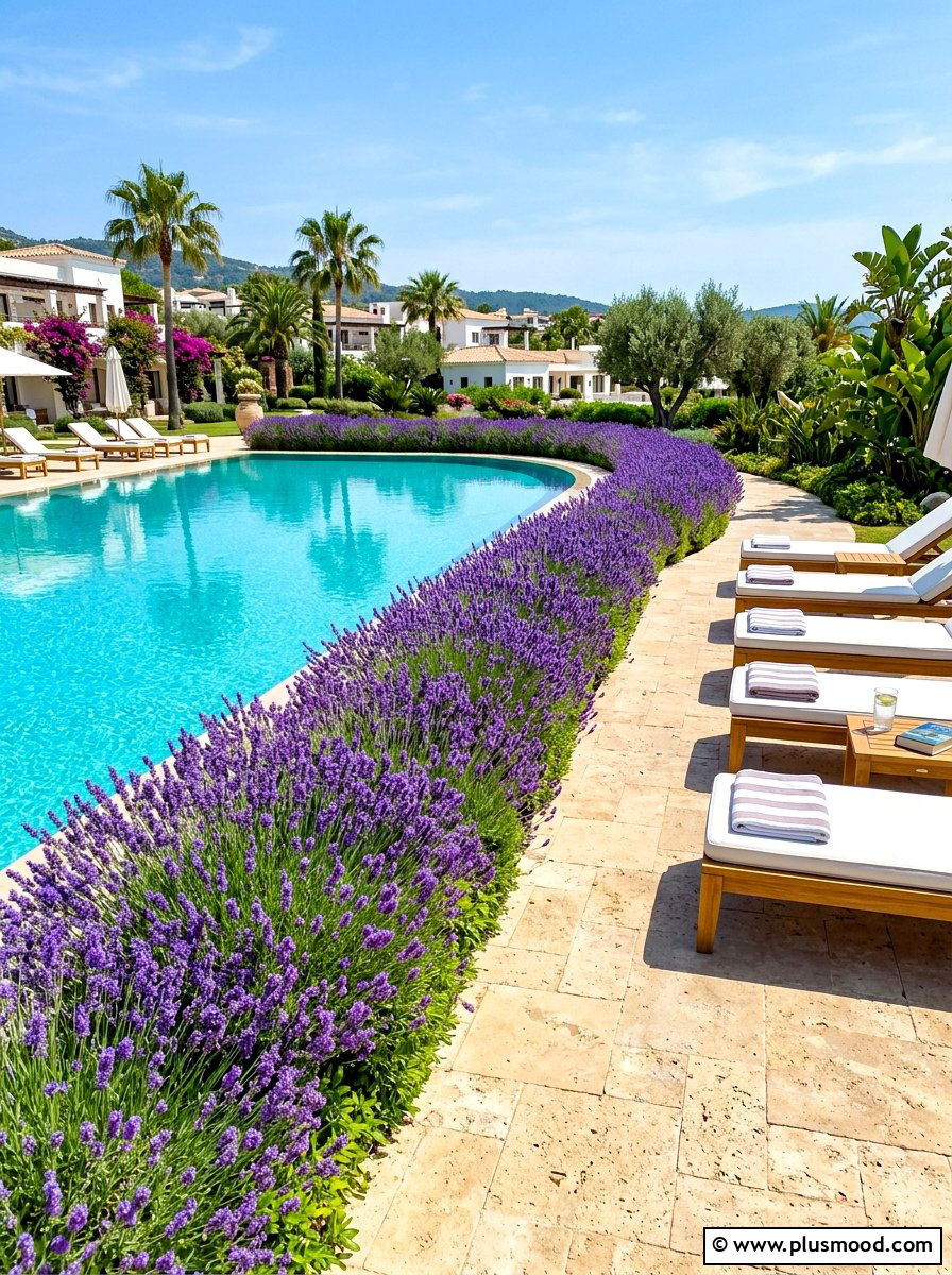 Lavender Poolside Landscaping - 25 summer lavender garden ideas