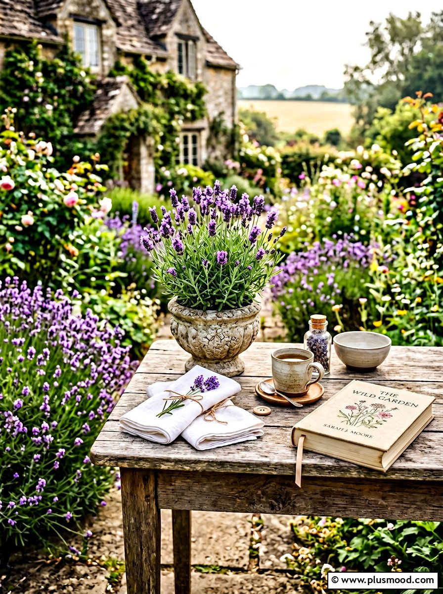Lavender Pot Table Decor - 25 summer balcony table decor ideas
