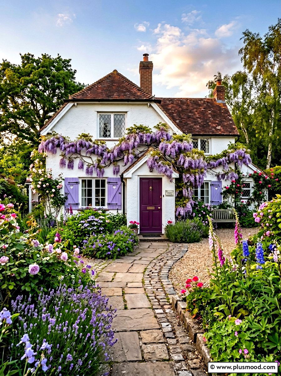 Lavender Purple Shutters For Cottage - 25 summer shutters color ideas