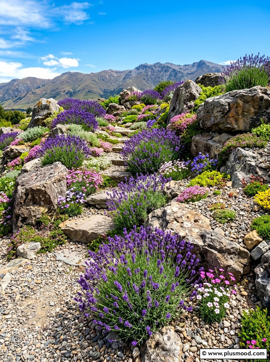 Lavender Rock Garden - 25 summer lavender garden ideas