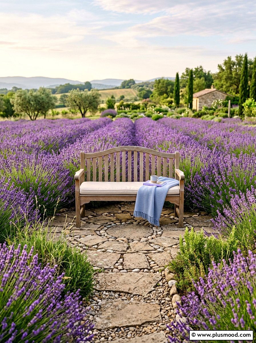 Lavender Seating Area - 25 summer lavender garden ideas