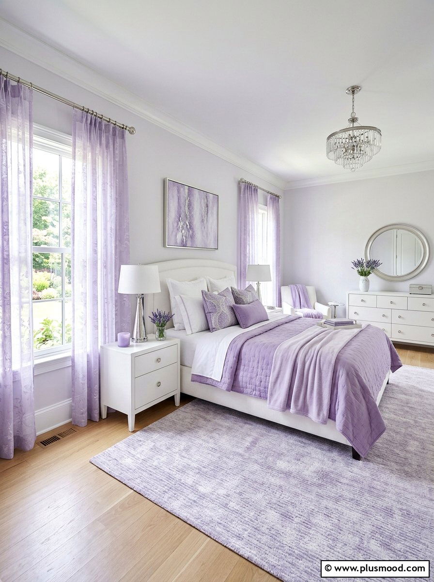 Lavender Sheer Curtains - 25 summer curtains ideas for bedroom