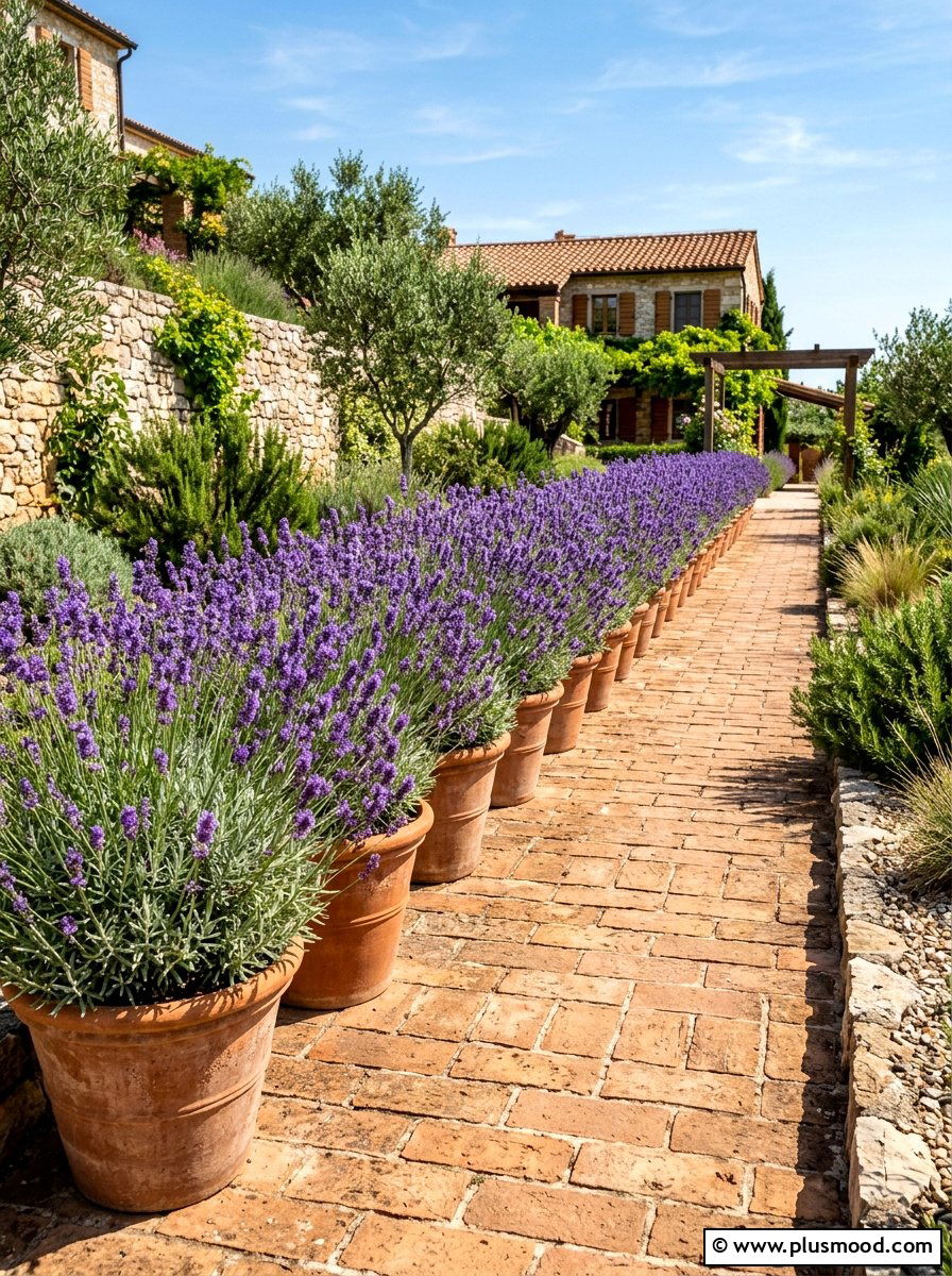 Lavender Terracotta Pot - 25 summer curb appeal planter ideas