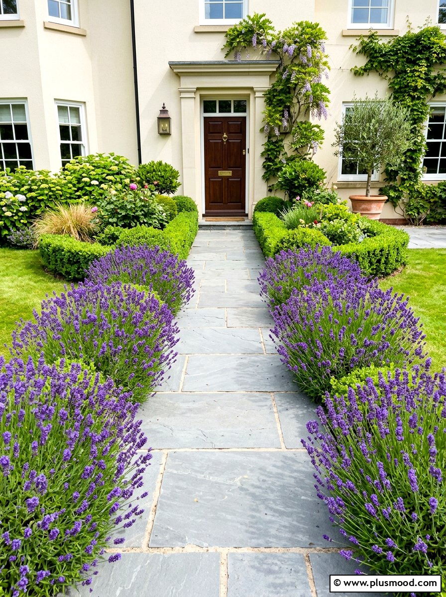 Lavender Walkway Edging - 25 summer lavender garden ideas