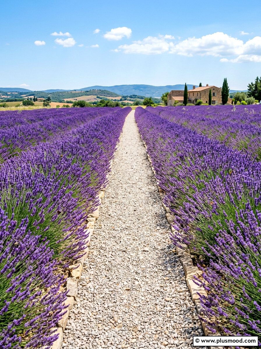 Lavender Walkway - 25 summer farmhouse landscaping ideas