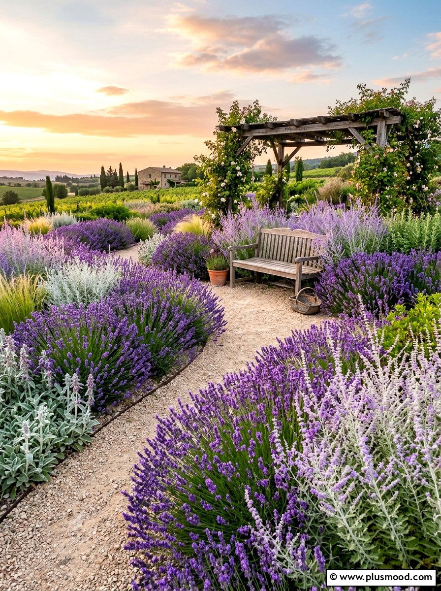 Lavender and silver foliage - 25 summer color scheme landscaping ideas