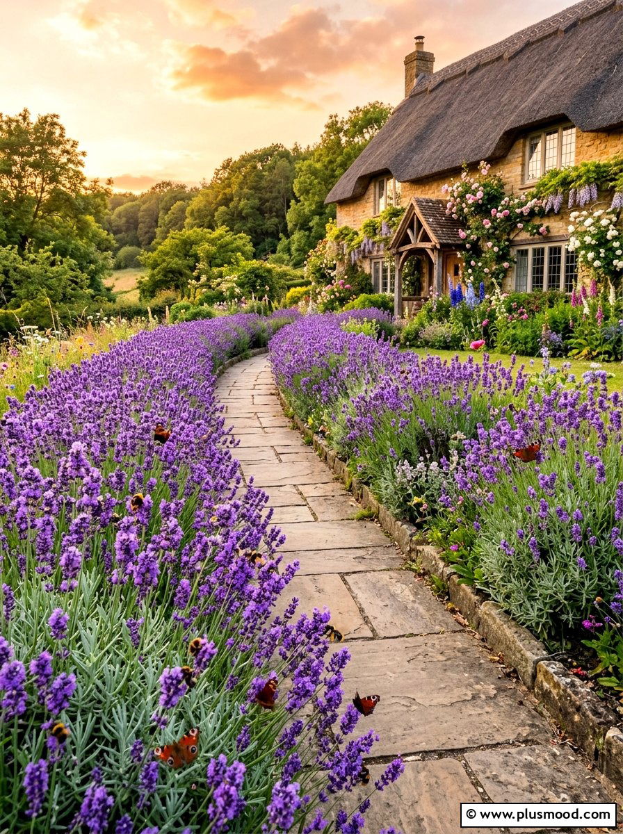 Lavender border for walkway - 25 summer foundation planting ideas for summer