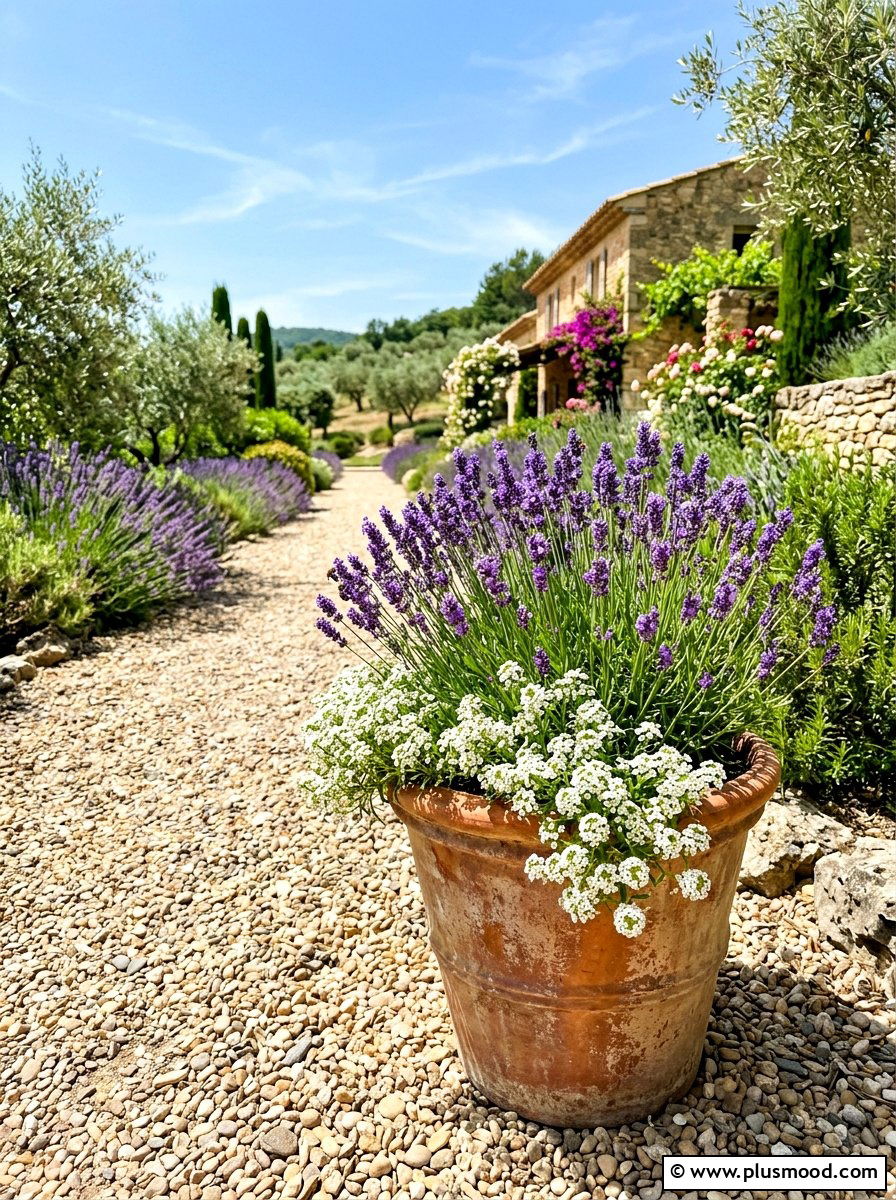 Lavender clay pot - 25 summer garden pot arrangement ideas