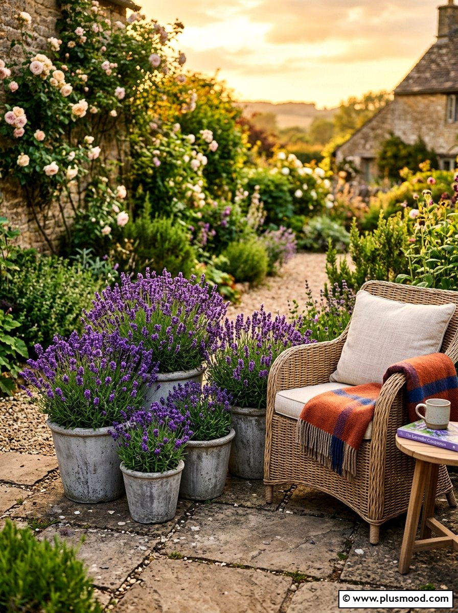 Lavender container garden - 25 summer balcony flower ideas