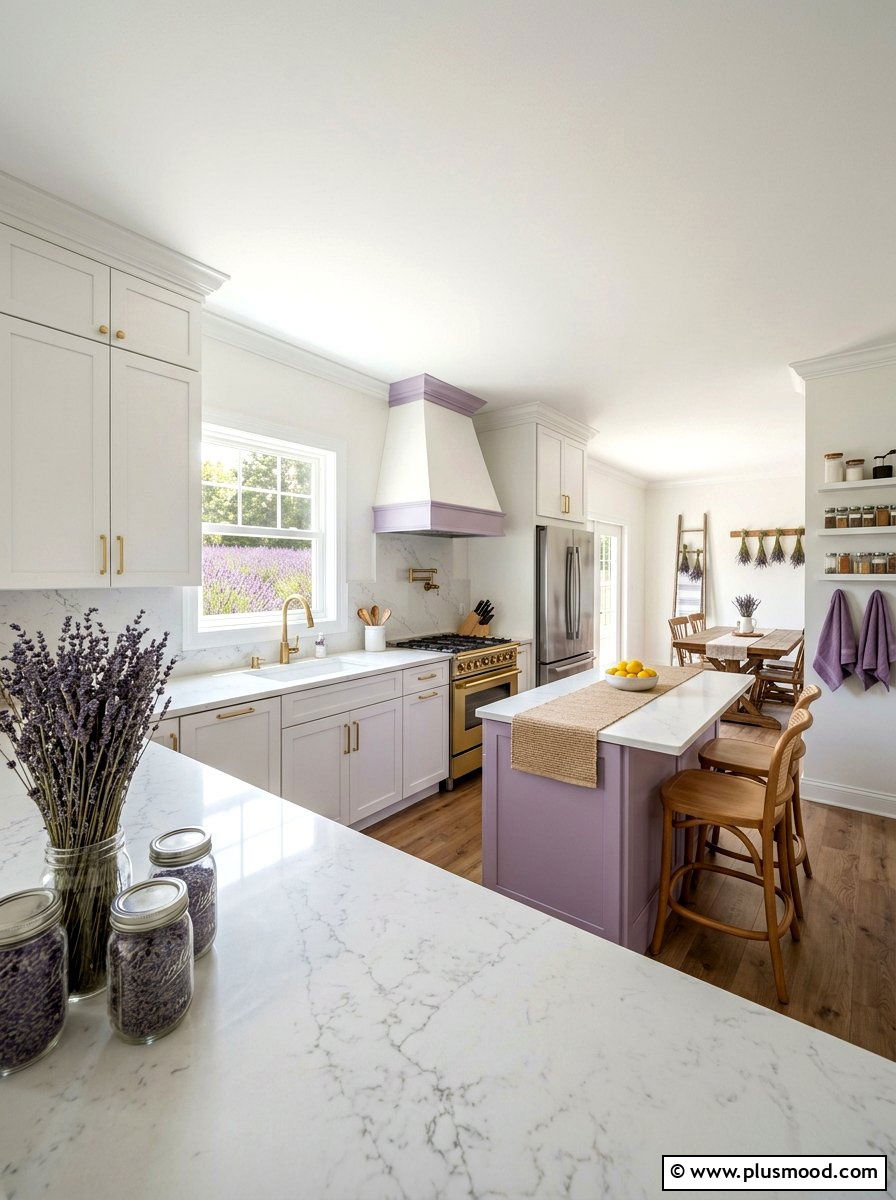 Lavender kitchen theme - 25 summer floral kitchen decor ideas