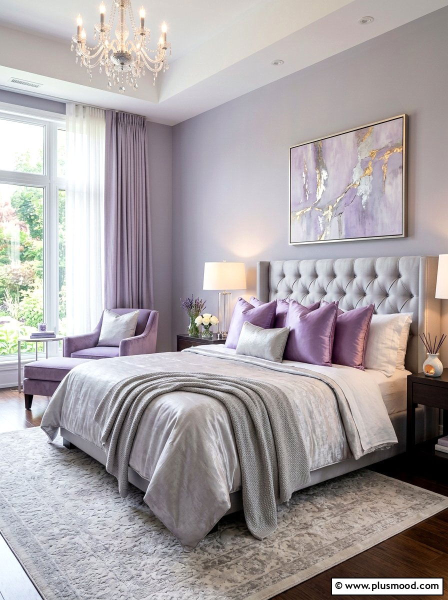 Lavender silk pillows - 25 summer pillow ideas for bedroom