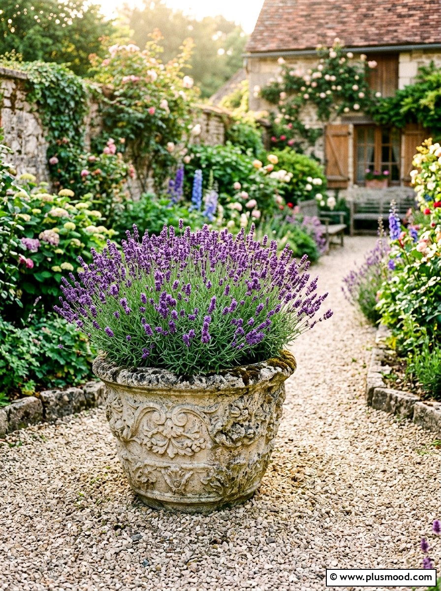Lavender stone summer planter - 25 beautiful summer planter ideas