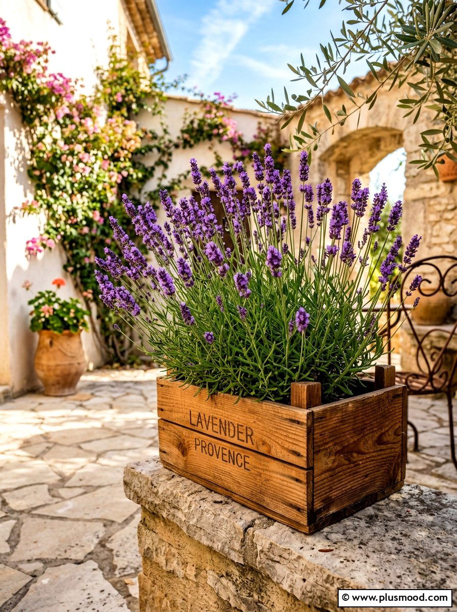 Lavender wood box - 25 summer planter box ideas