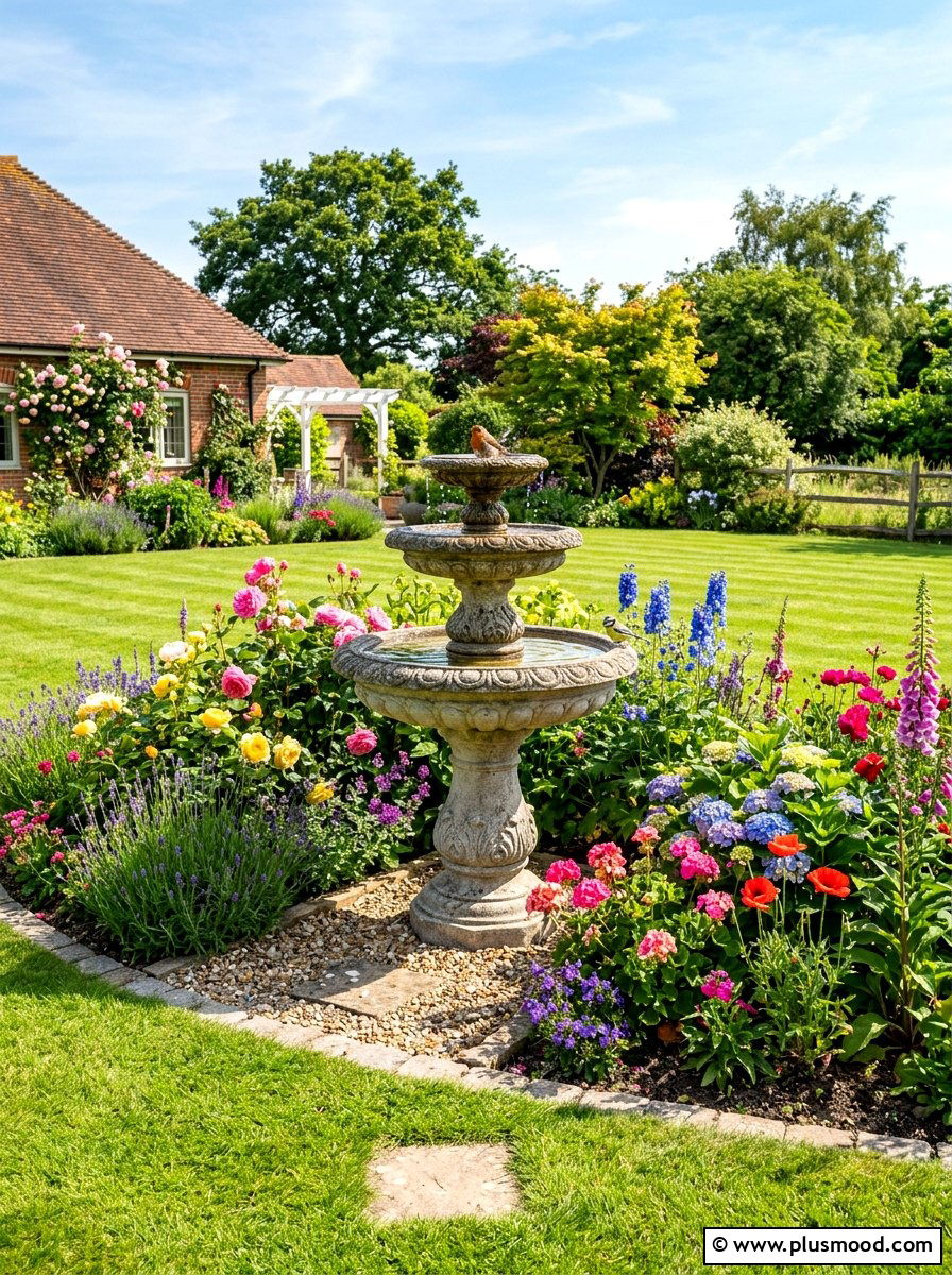 Lawn Bird Bath - 25 summer home exterior refresh ideas