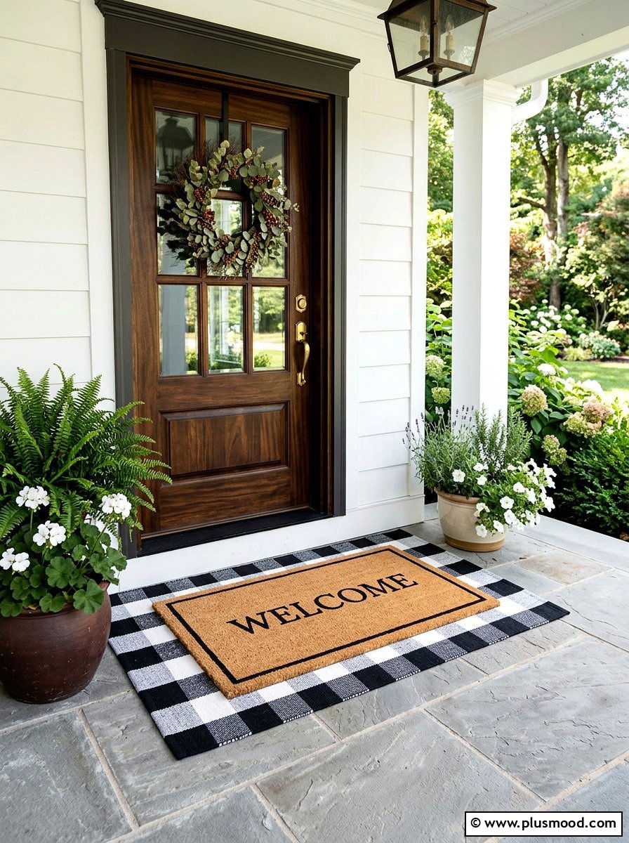 Layered Doormat Set - 25 summer front porch curb appeal ideas