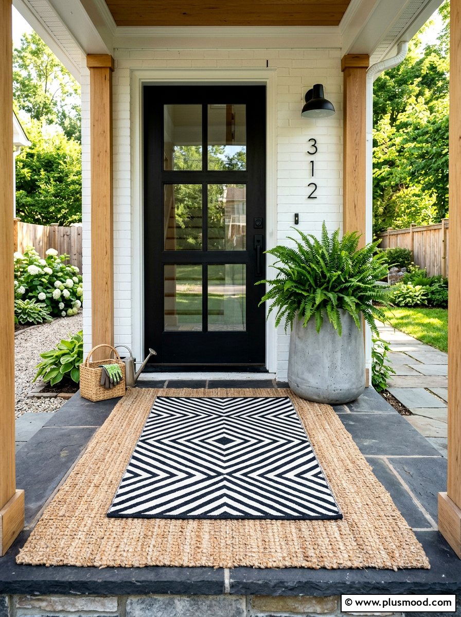 Layered Entry Rugs - 25 summer modern front porch ideas