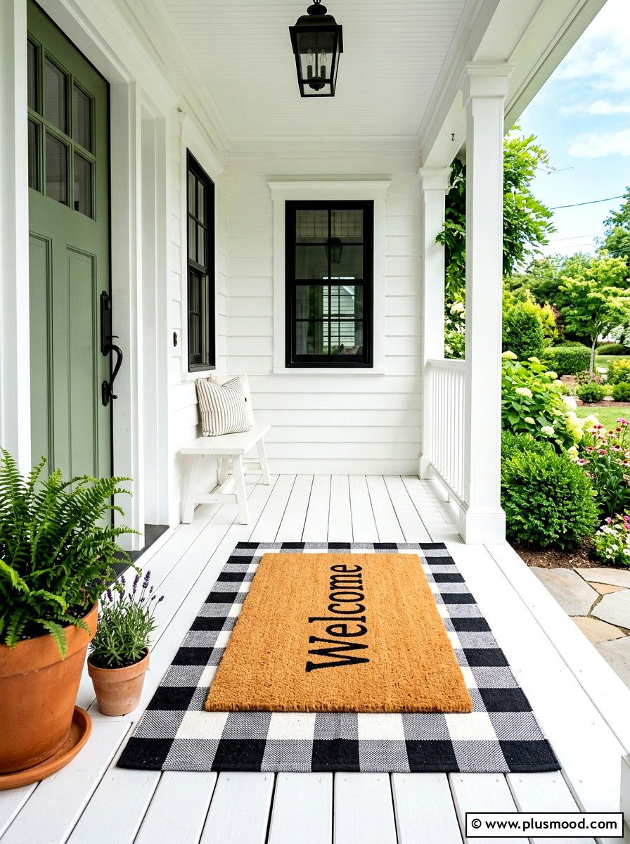 Layered Front Doormat - 25 summer home exterior refresh ideas