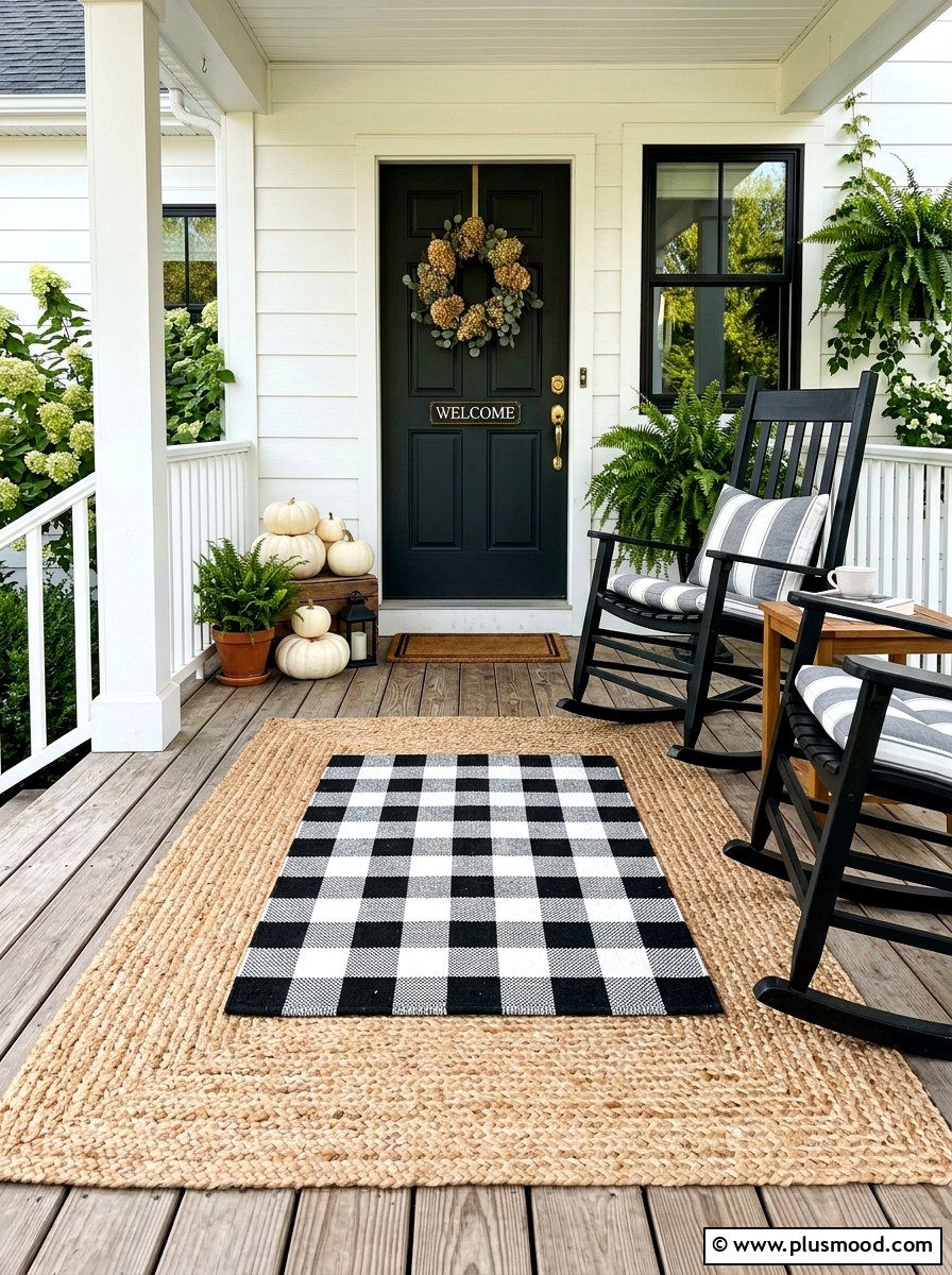 Layered Outdoor Rug Set - 25 summer to fall porch decor ideas