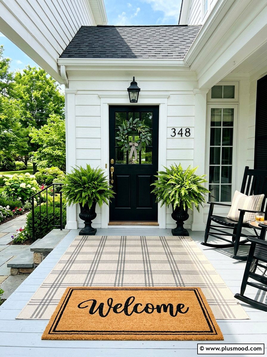Layered Outdoor Rugs - 25 late summer front porch ideas