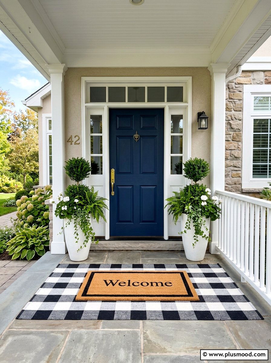 Layered Porch Mat - 25 beautiful summer porch ideas