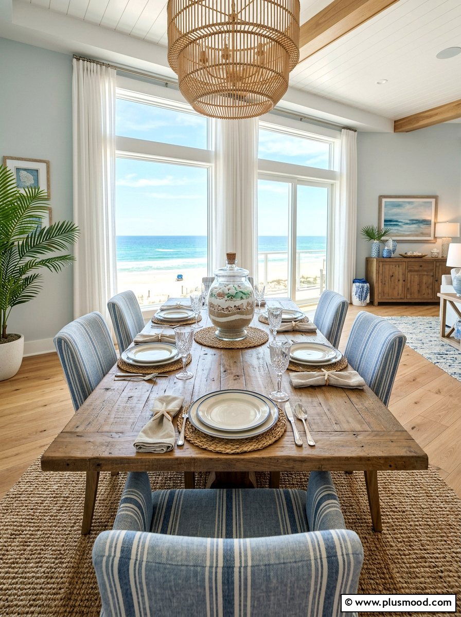 Layered Sand Jar - 25 summer centerpiece ideas for dining table