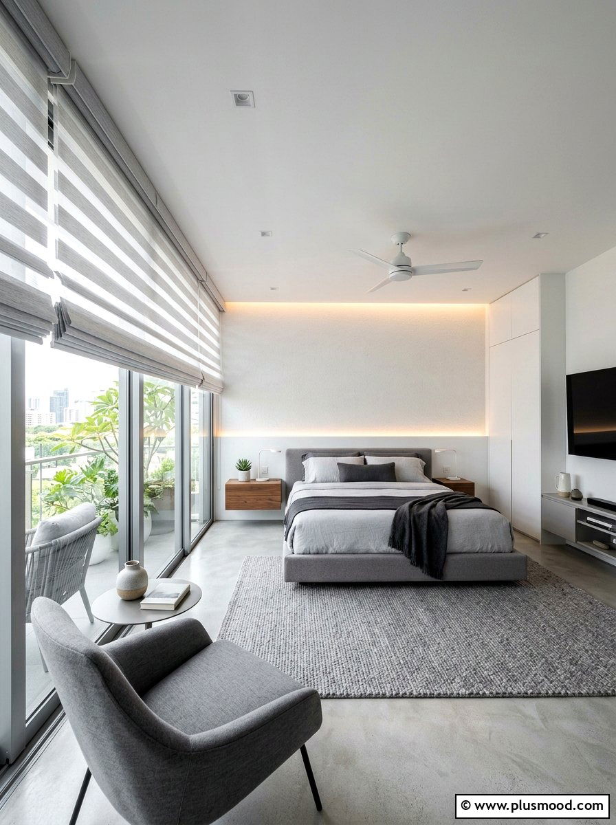 Layered Sheer Blinds - 25 summer curtains ideas for bedroom