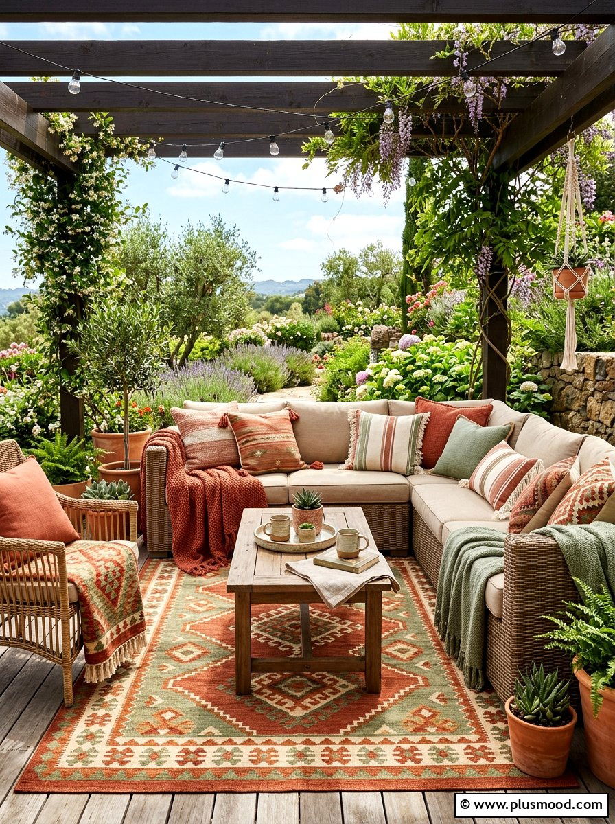 Layered Textile Patio - 25 trending summer patio ideas