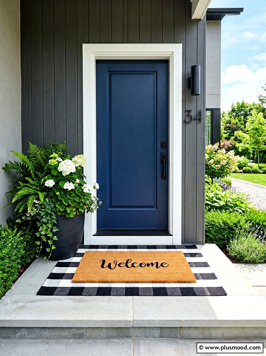Layered Welcome Mats - 25 summer entryway curb appeal ideas
