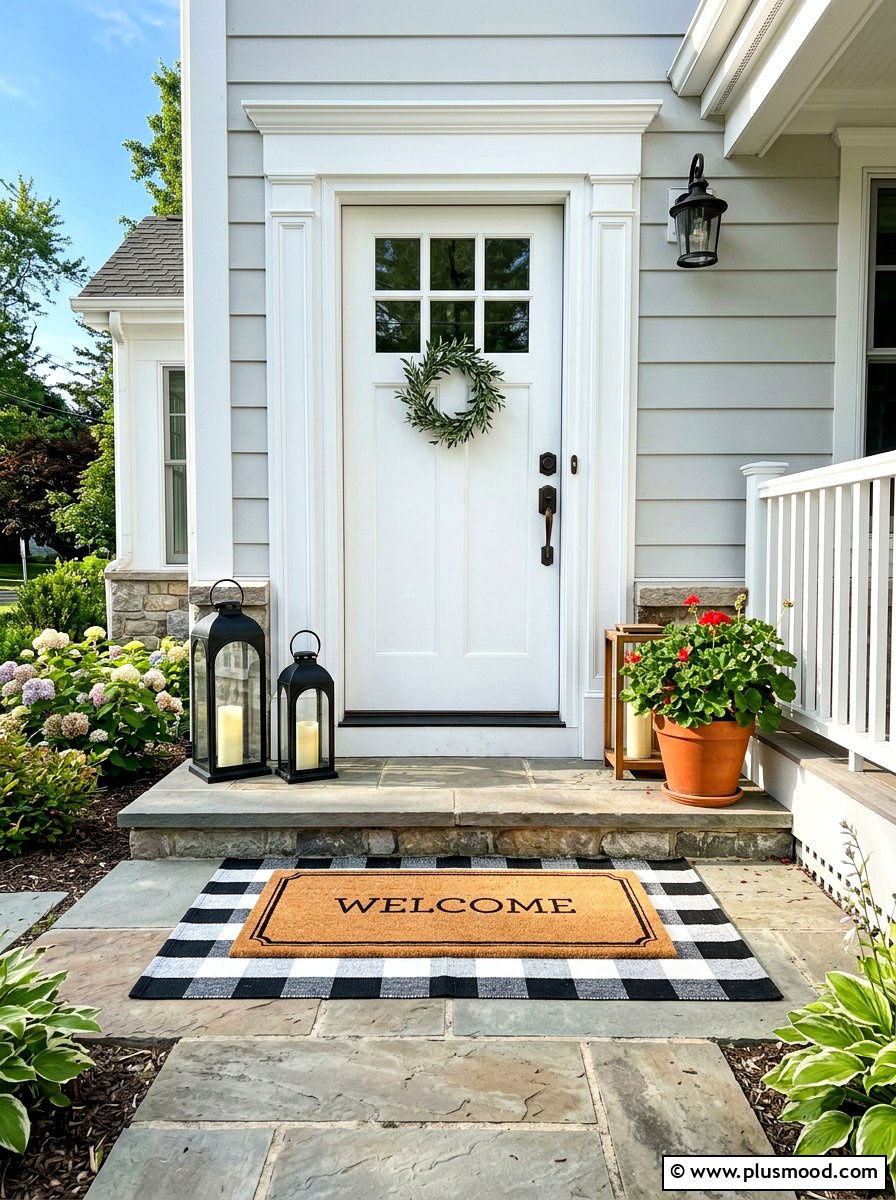 Layered door mats - 25 best summer front porch decor ideas