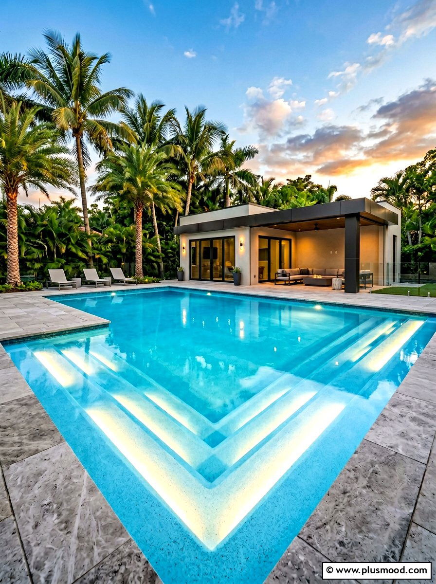 Led Step Light - 25 summer pool lighting ideas