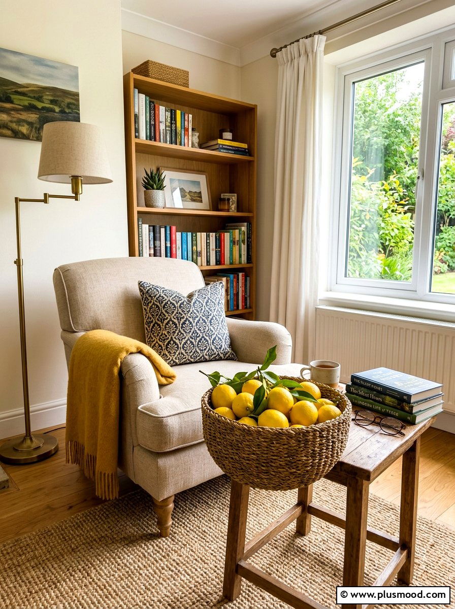 Lemon Basket Side Table - 25 summer decor ideas with lemons