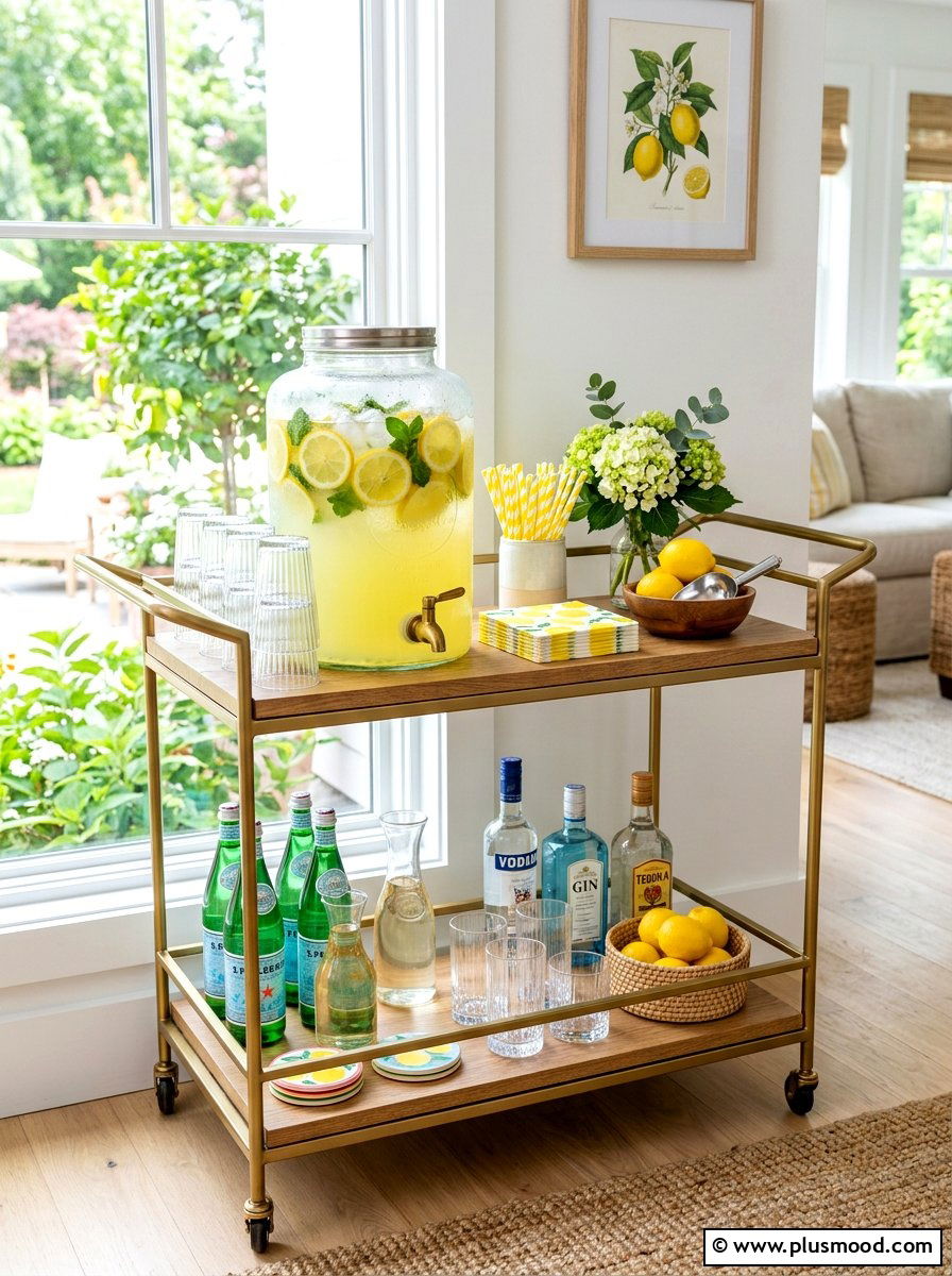 Lemon Beverage Station - 25 late summer lemon decor ideas