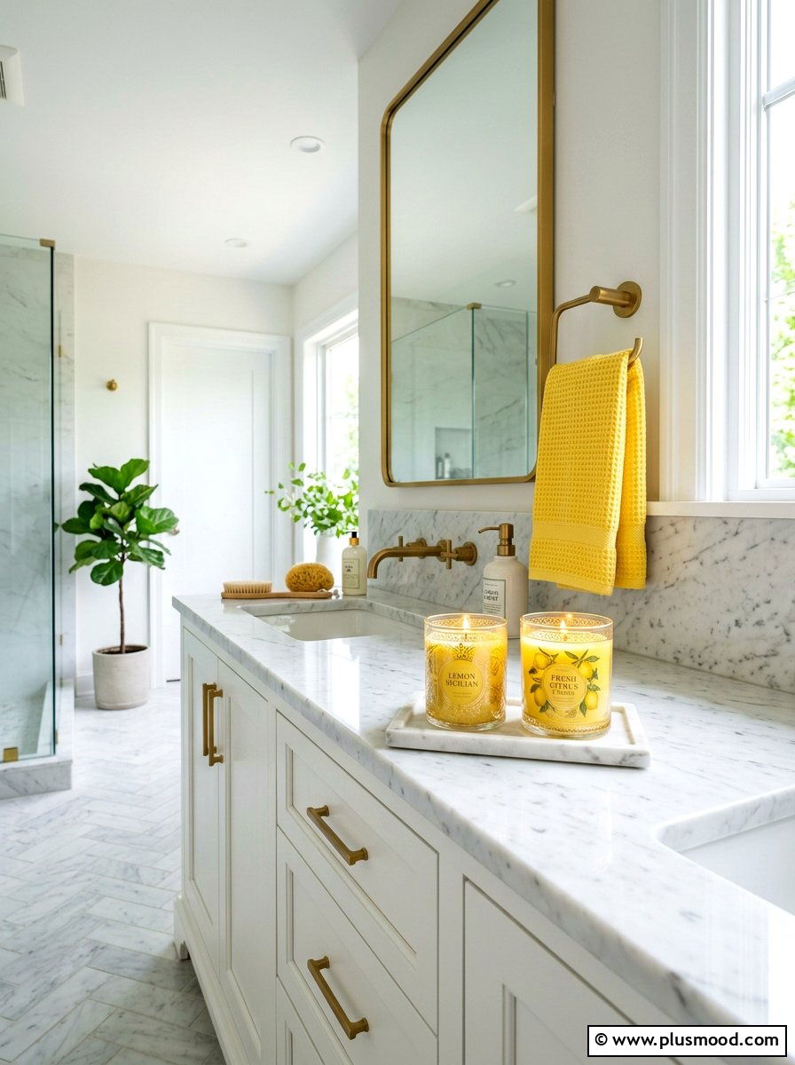 Lemon Candle Scented Decor - 25 summer decor ideas with lemons
