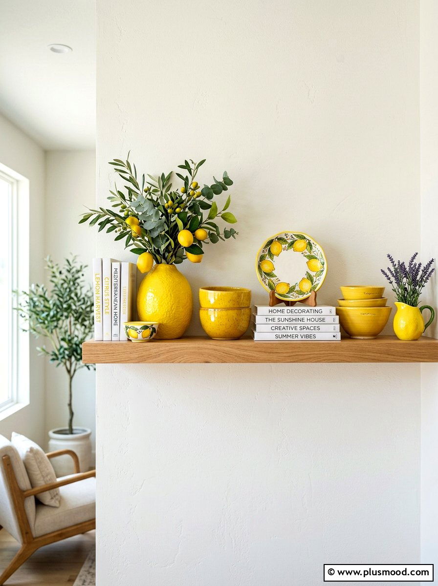 Lemon Ceramic Accents - 25 summer lemon bedroom decor ideas